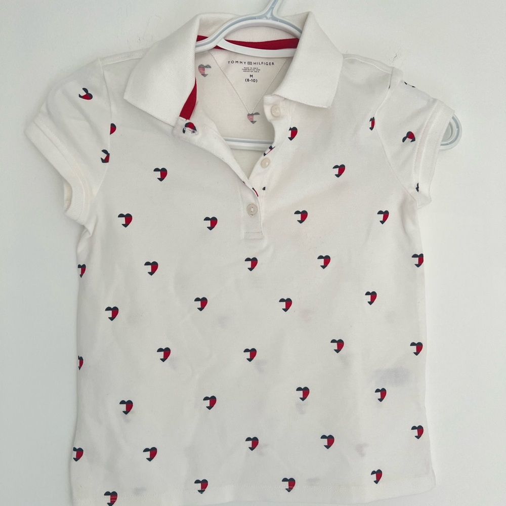Tommy Hilfiger kids heart logo polo shirt NWOT medium